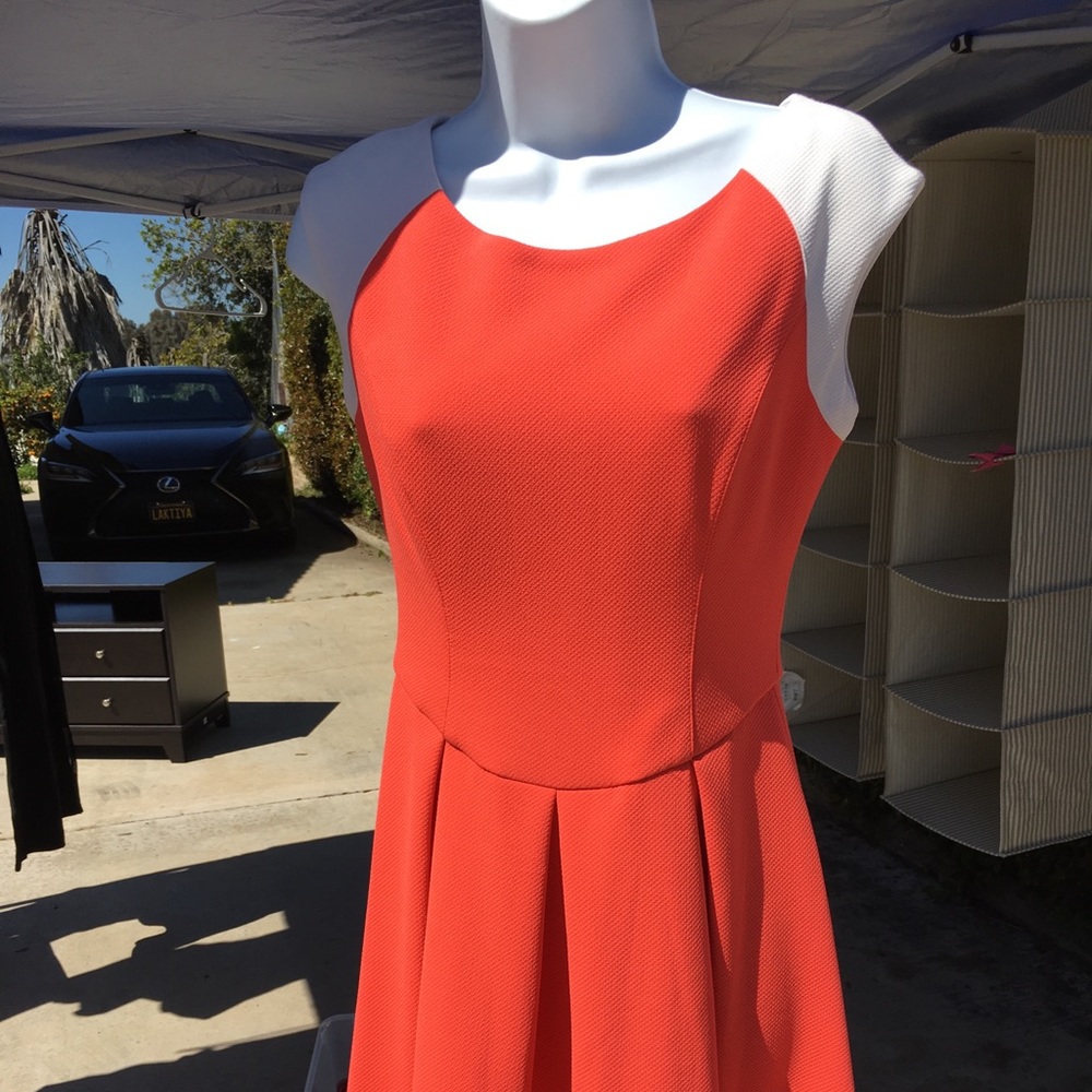 Orange and white dress